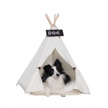 White Cotton Canvas Pet Tent (Contain Mat)