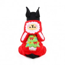 Red Christmas Snow Elves Cotton Velvet Pet Clothes Transfiguration