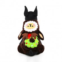 Dark Brown Christmas Snow Elves Cotton Velvet Pet Clothes Transfiguration