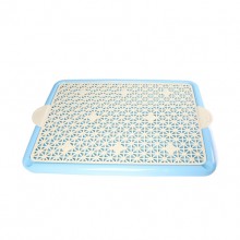 Blue Flat Triangle Grid Pet Toilet