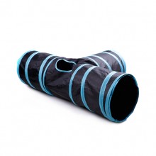 Blue Triangle Foldable Pet Cat Tunnel Toy