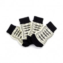 Black And White Pet Dog Feet Set Antiskid Socks