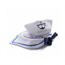 Pet White Navy Style Hat And Cape