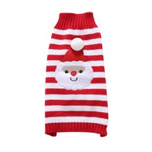 Pet Santa Claus Red Striped Turtleneck Sweater