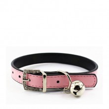 Fine Sheep Skin Pink Pet Bell Pet Collar