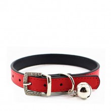 Fine Sheep Skin Red Pet Bell Pet Collar