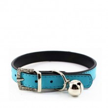 Fine Sheep Skin Blue Pet Bell Pet Collar