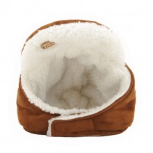 Pet Suede Brown Warm Lei Feng Hat