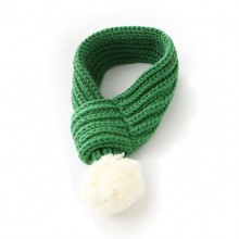 Pet Fluff Ball Cotton Green Warm Scarf