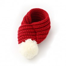 Pet Fluff Ball Cotton Red Warm Scarf