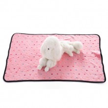 Pet Pink Flannel Color Dotted Blanket