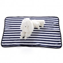 Pet Navy Blue Stripe Flannel Blanket