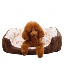 Beige Coral Cashmere Washable Waterproof The Square Pet Nest