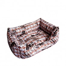 Cotton Printed Brown Square Warm Pet Nest