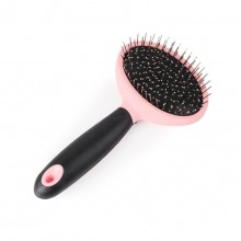 Pink Round Head Pet Self Cleaning Steel Brush