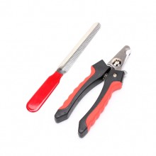 Pet Black-red Nail File And Nail Clippers Set