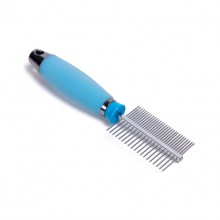 Blue Double-Row Steel Comb Hair Removal Comb Open Teddy Pet Open Comb