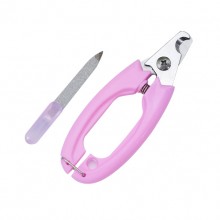 Pink Non-Slip Handle Stainless Steel Scissors Dog Pet Nail Clippers