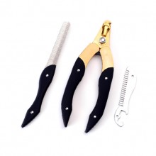 Black Stainless Steel Fingerknife Scrubber Dog Cat Pliers Nails Scissors