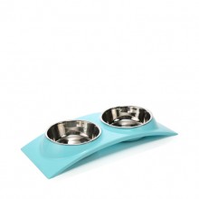 Blue Arc Shape Stainless Steel Pet Bowl