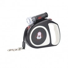 Black Retractable Pet Traction Rope With Lights