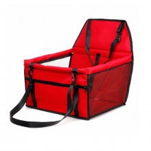 Red Collapsible Breathable Net Yarn Support Rod Car Pet Bag