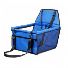 Blue Collapsible Breathable Net Yarn Support Rod Car Pet Bag