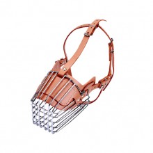 Brown Large Dog Anti-Disorder Eating Stainless Steel Cage Dog Mouth Cover