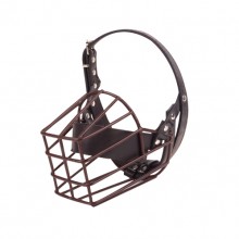 Dark Brown Metal Iron Dog Mouth Mesh Breathable Large Dog Bite Mask