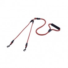 Brown Nylon Rope Tow Two Anti-Winding Dog Double Traction Rope